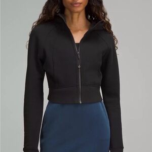 Lululemon Black cropped scuba Zip-Up Jacket hoodie size 2